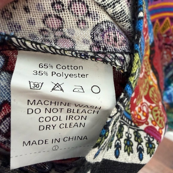 Womens Patchwork Jumpsuit Overalls Boho Festival Multicolored Cotton Blend XXL - Picture 10 of 14